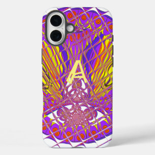 Letter A, Colourful logo text design iPhone 16 Plus Case