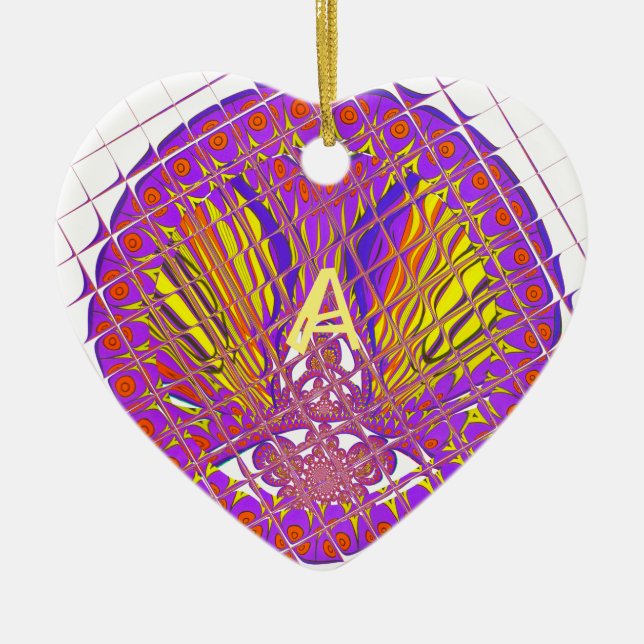 Letter A, Colourful logo text design Ceramic Ornament (Front)