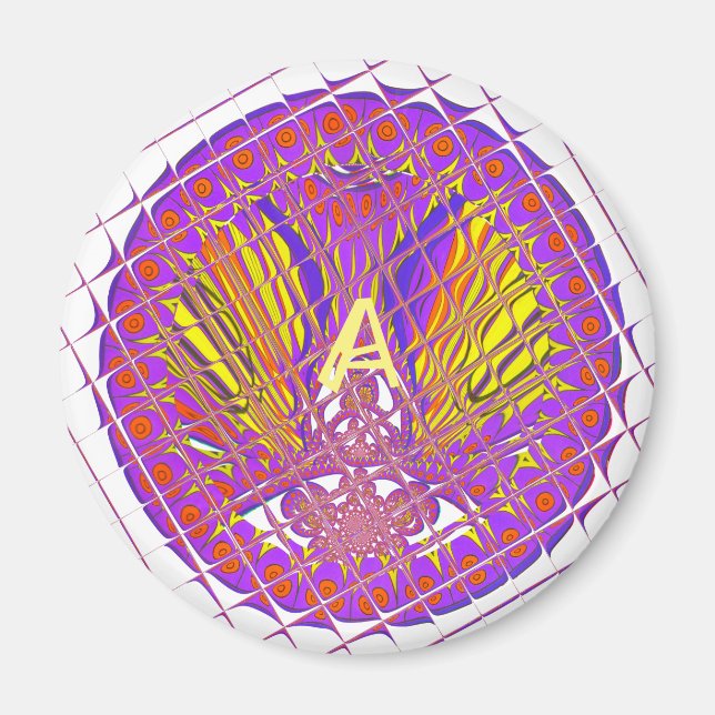 Letter A, Colourful logo text design Magnet (Front)