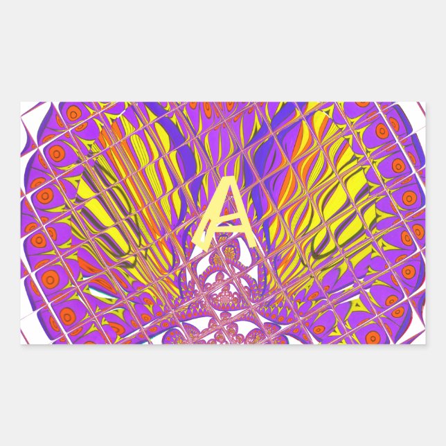Letter A, Colourful logo text design Sticker (Front)