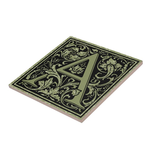 Letter A First Letter Monogram Tile (Side)