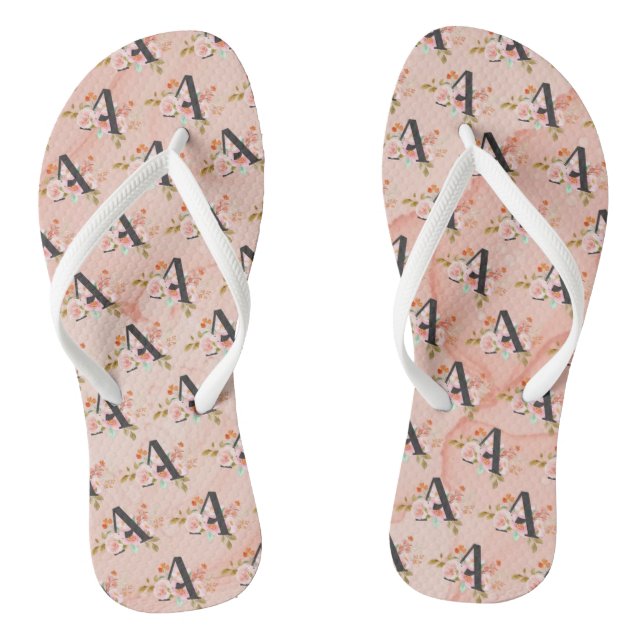 Letter A Flip Flops (Footbed)