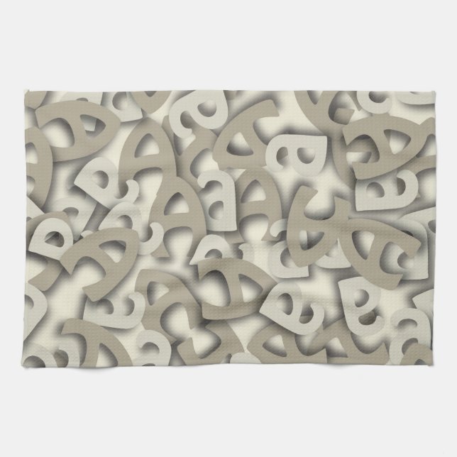 Letter A Grey Kitchen Towel (Horizontal)