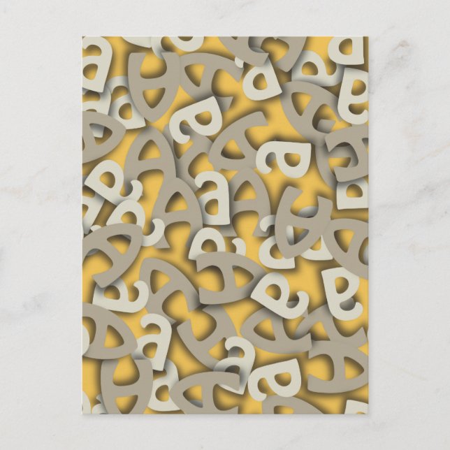 Letter A Grey Postcard (Front)
