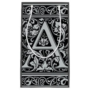 Letter A Medieval Monogram Art Nouveau Small Gift Bag