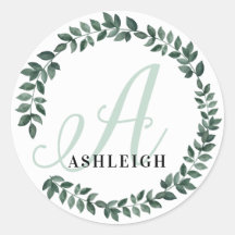 Letter A Monogram Custom Name Minimalist Botanical