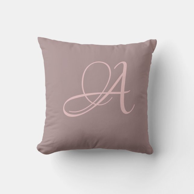 Letter A Monogram Initial Custom Throw Pillow (Front)