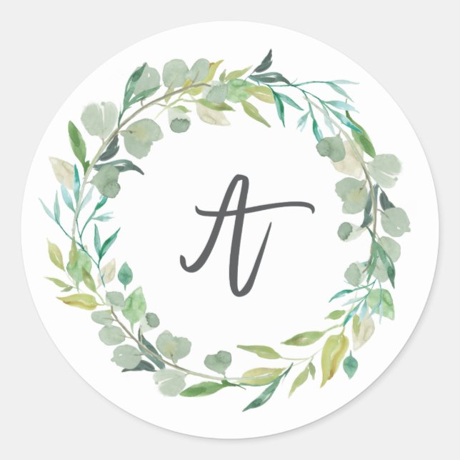 Letter A Monogram Initial Sticker Envelope Seal (Front)