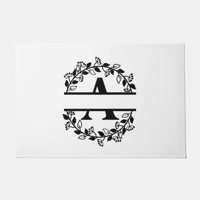 Letter A Monogram Personalized Doormat (Front)