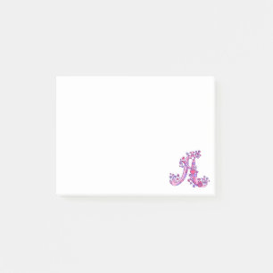 Letter A monogram post it notes