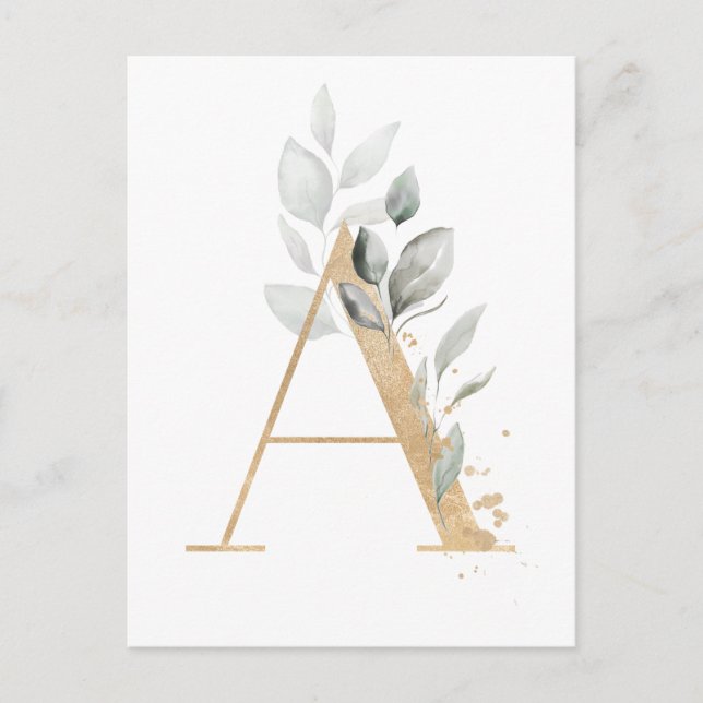 Letter A Monogram Postcard (Front)