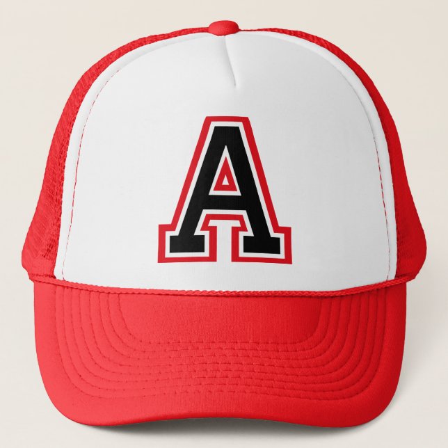 Letter "A" Monogram Trucker Hat (Front)