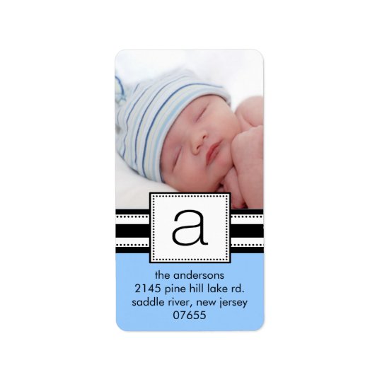 Letter A Monogram Vetical PHOTO Address Labels.