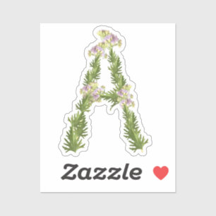 Letter A - Nature A Monogram Name with flowers 