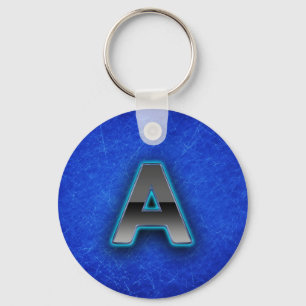 Letter A - neon blue edition Keychain