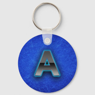 Letter A - neon blue edition Keychain