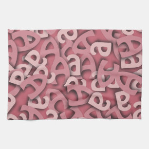 Letter A Pink Kitchen Towel