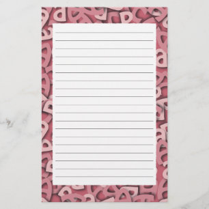 Letter A Pink Stationery