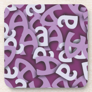 Letter A Purple Coaster
