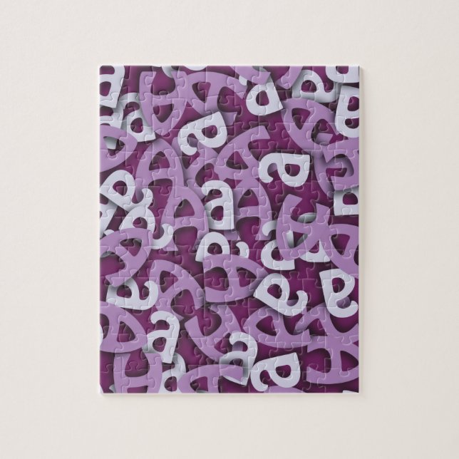 Letter A Purple Jigsaw Puzzle (Vertical)