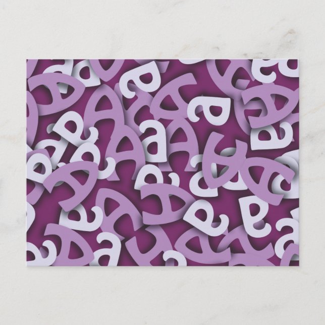 Letter A Purple Postcard (Front)