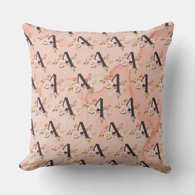 Letter A Throw Pillow (Front)