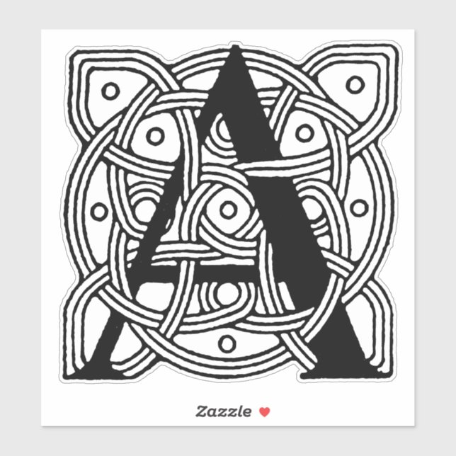 Letter A Vintage Celtic Knot Monogram (Sheet)
