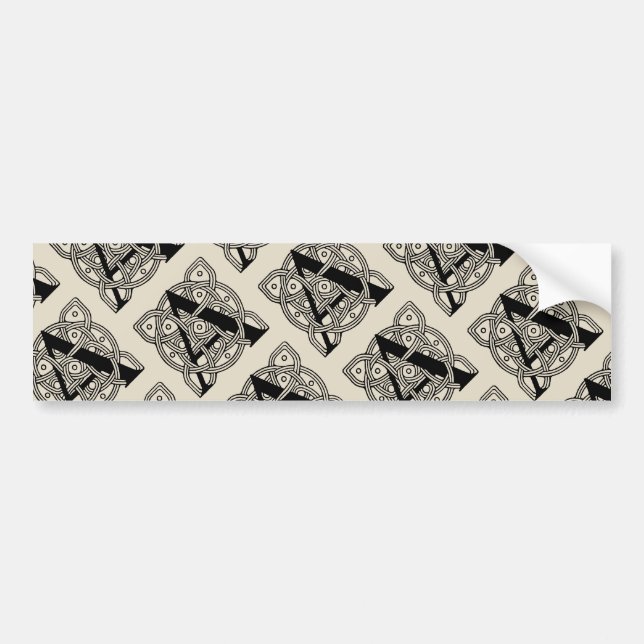 Letter A Vintage Celtic Knot Monogram Bumper Sticker (Front)