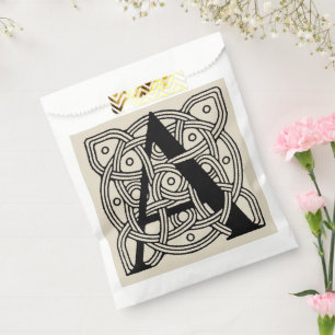 Letter A Vintage Celtic Knot Monogram Favour Bag
