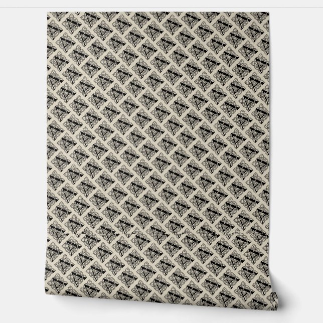 Letter A Vintage Celtic Knot Monogram Wallpaper (Unrolling)