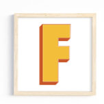 Letter Art Poster, F Monogram, Bold Type Initial  Poster<br><div class="desc">This letter F art poster features a classic bold 3D typeface design in gold and orange. It’s a simple, timeless piece that adds a clean graphic touch to any home, office, or studio. Great for monogram displays, gallery walls, or anyone who appreciates strong typography. You may change the colors to...</div>
