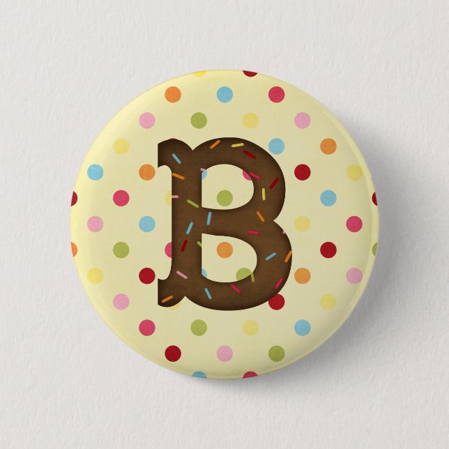 Letter B 2 Inch Round Button (Front)