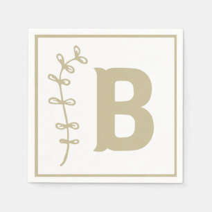 Letter B Alphabet Block Gender Neutral Baby Shower Napkin