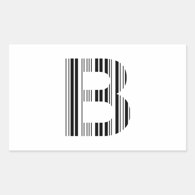 LETTER B BAR CODE First Initial Barcode Pattern Sticker (Front)