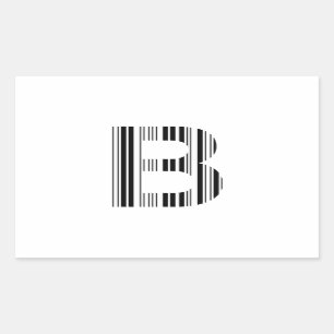 LETTER B BAR CODE First Initial Barcode Pattern Sticker