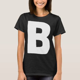 Letter B big and bold white T-Shirt