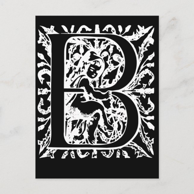 Letter B Black and White Monogram Cards (Front)