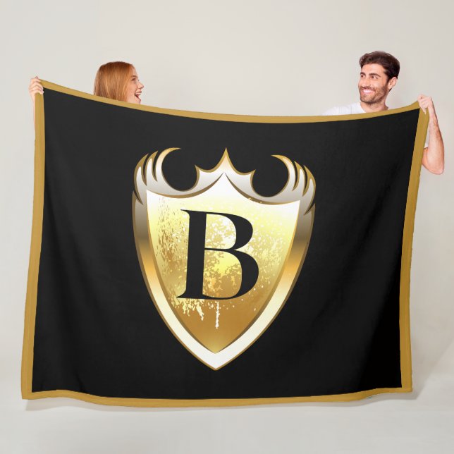 Letter B Capital Alphabet Fleece Blanket (In Situ)