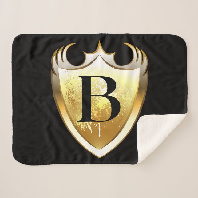 Letter B Capital Alphabet Sherpa Blanket (Front (Horizontal))