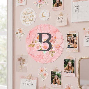 Letter B Classic Round Sticker