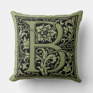 Letter B First Letter Monogram Throw Pillow