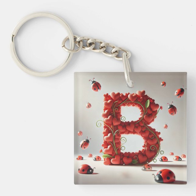 💖 Letter B Gift For Personalized Name Accessories Keychain (Front)