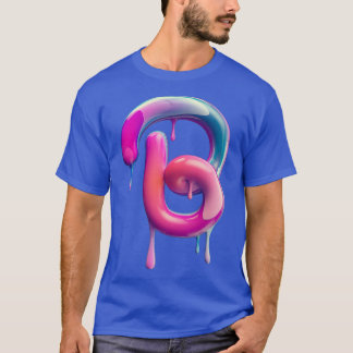 letter b graffiti melting cream T-Shirt