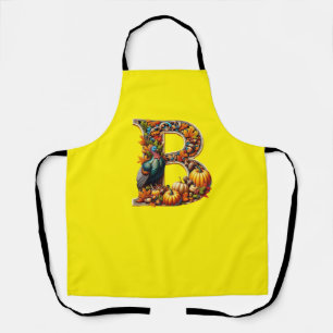 Letter B in Thanksgiving style Apron