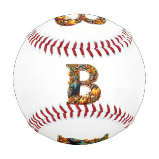 Letter B in Thanksgiving style Baseball
