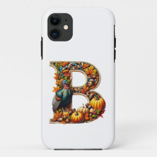 Letter B in Thanksgiving style iPhone 11 Case