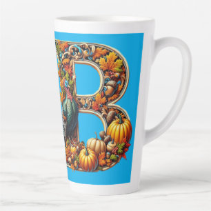 Letter B in Thanksgiving style Latte Mug