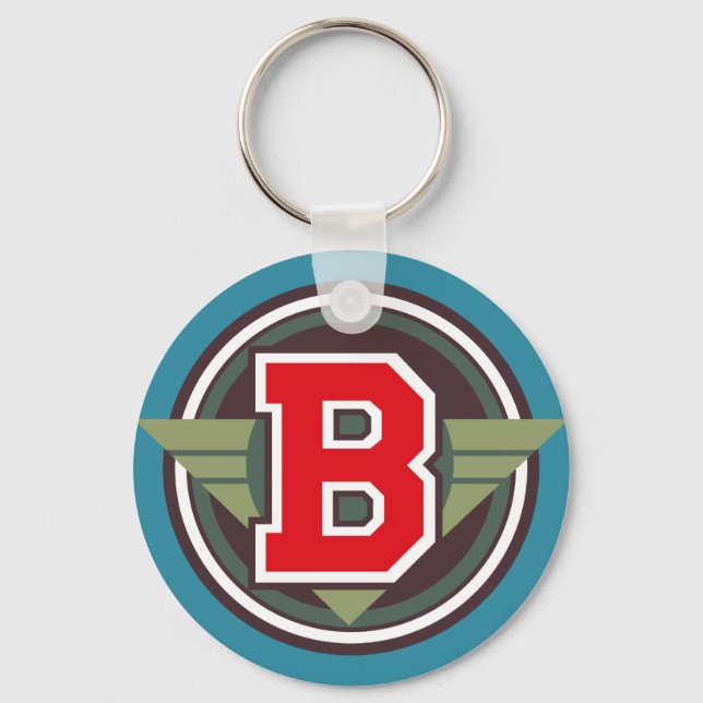 Letter "B" Initial Keychain (Front)