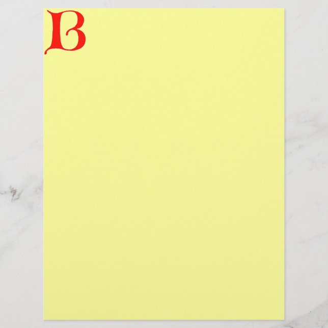 Letter B Letterhead (Front)