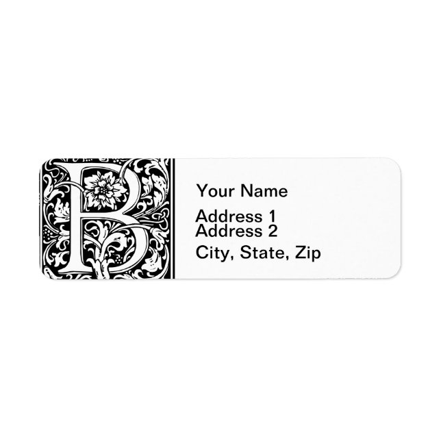 Letter B Medieval Monogram Art Nouveau (Front)